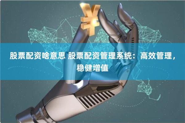 股票配资啥意思 股票配资管理系统：高效管理，稳健增值